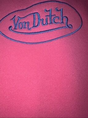 Von Dutch Hot Pink Tank Top & Sweatpants Set with Blue Logo